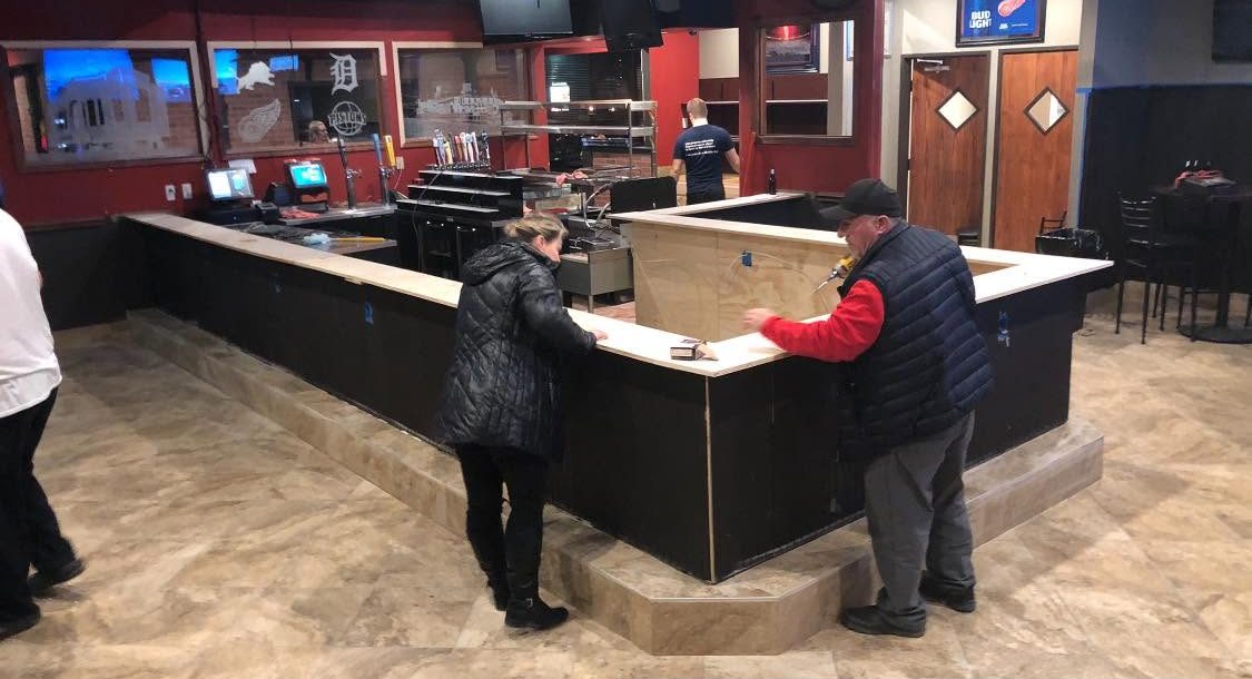 Commercial bar top install, Macomb